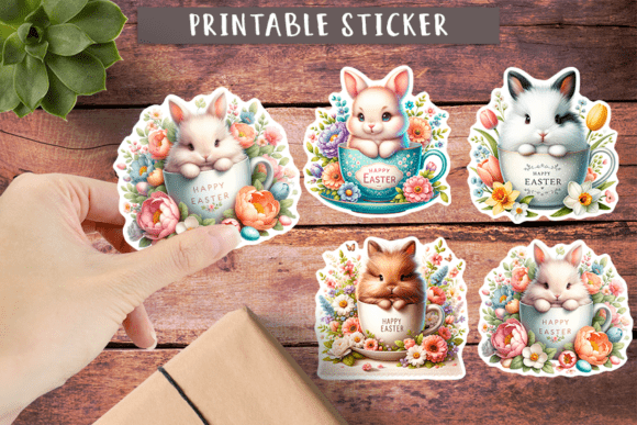 Download Easter Bunny Stickers Easter Printable - Printable Collection