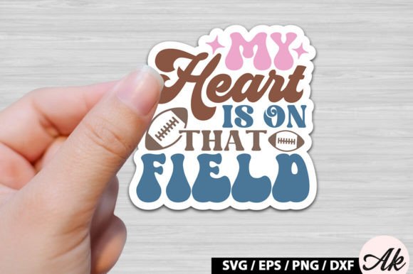 Download My Heart is on That Field Retro Stickers - Retro stickers Collection