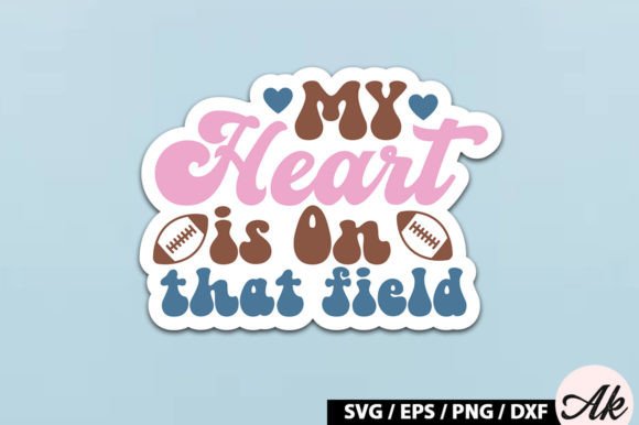 Download My Heart is on That Field Retro Stickers - Premium Bundle