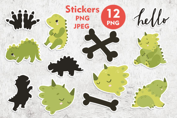 Download Dinosaur Stickers. Printable Stickers. - Printable Collection