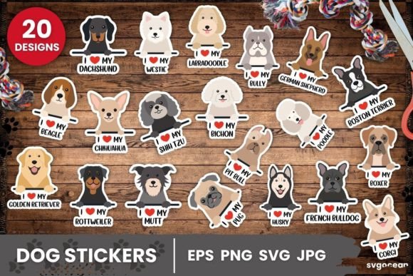 Download Dog Stickers SVG Bundle | Printable - Printable Collection