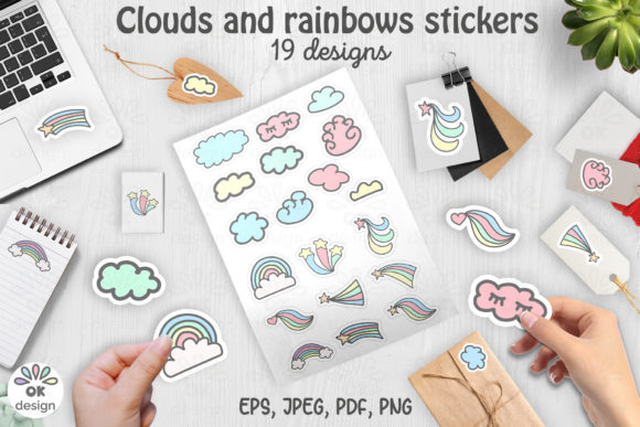 Download Rainbow Stickers. Printable 19 Designs. - Printable Collection