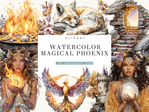 Download Watercolor Magical Phoenix Clipart - Phoenix Collection